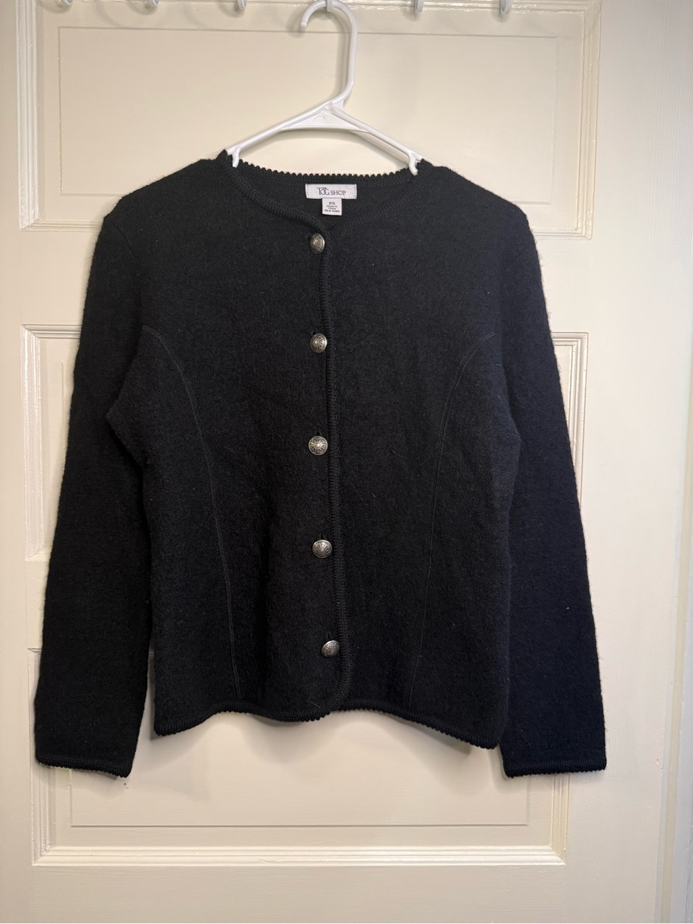 Tog shop Black Button-Front 100% Wool sweater